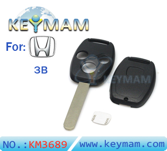 Honda 3- button remote key shell (with paper sticker)